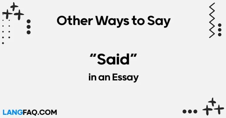 12 Other Words for “Said” in an Essay